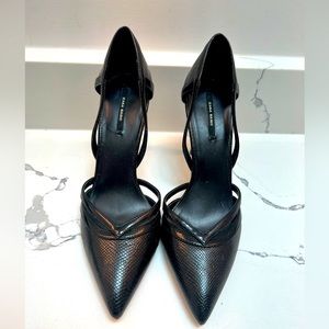 ZARA Black Leather Stiletto Heel Size 39